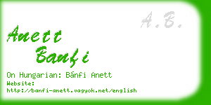 anett banfi business card
